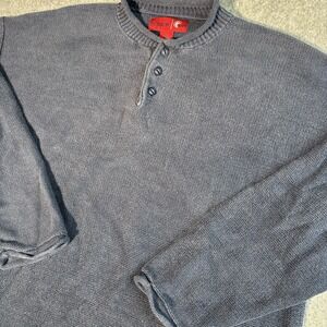 Vintage OCI Old College Inn Sweatshirt Mens Xl Navy Blue Pullover 90's Henley